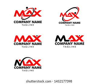 Set of Initial Letter Max Design Logo