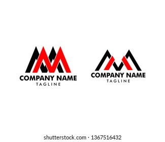 Set of Initial Letter MM Logo Template Design