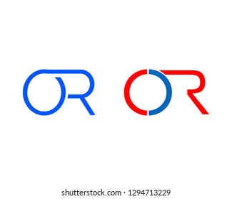 Set of Initial letter O & R logo template vector