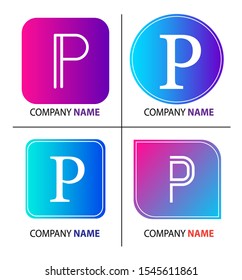 Set of Initial Letter P Logo Template Design
