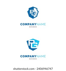 Vorlage für das Design des Logos mit dem Anfangsbuchstaben PG-Schild