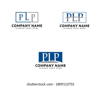 Set of Initial Letter PLP Logo Template Design