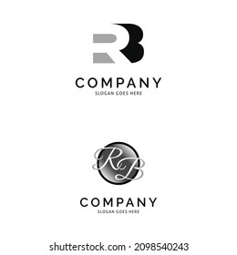 Juego de letras iniciales RB Icono de diseño de la ilustración de la plantilla de logotipo