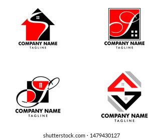 Set of Initial Letter S House Real Estate Logo Design
