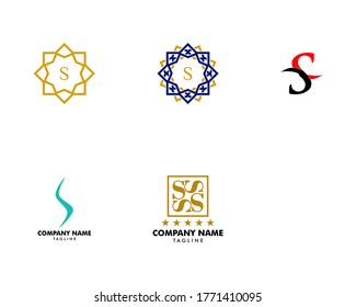 Set of Initial Letter S Logo Template Design