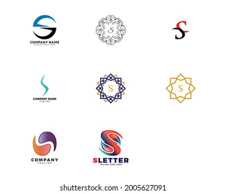 Conjunto de diseño de plantillas de logotipo de letras iniciales S