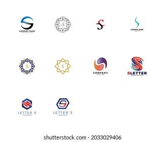 Set of Initial Letter S Logo Template Design