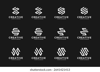 set of initial letter S S logo, logo reference for your business