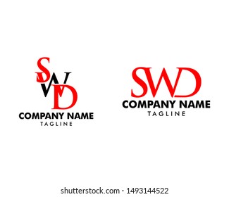 Set of Initial Letter SWD Logo Template Design