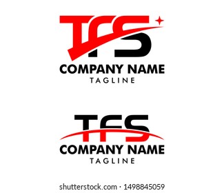 Set of Initial Letter TFS Swoosh Logo Template Design