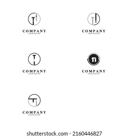 Set of Initial Letter TI Icon Vector Logo Template Illustration Design