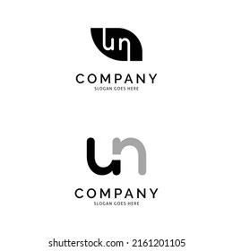 Set of Initial Letter UN Icon Vector Logo Template Illustration Design