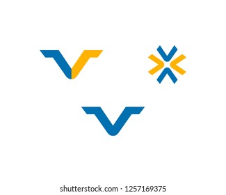 Set Of Initial Letter V Logo Template Design