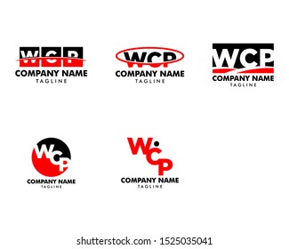 Set of Initial Letter WCP Logo Template Design