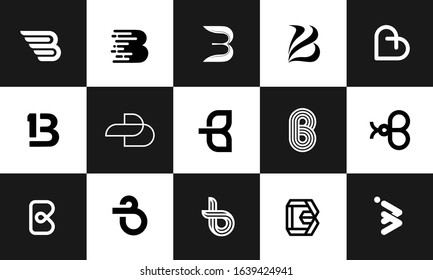 Set of Initial Letters B Logo Inspiration