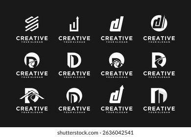 set of initial letters D, logo reference for your business