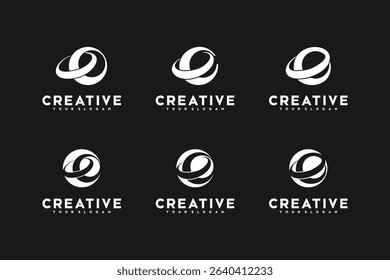 set of initial letters E, logo reference for your business