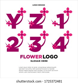 A set initial letters with flowers Logo design