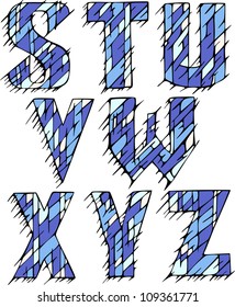 Set of initial letters STUVWXYZ. Color vector illustrations.