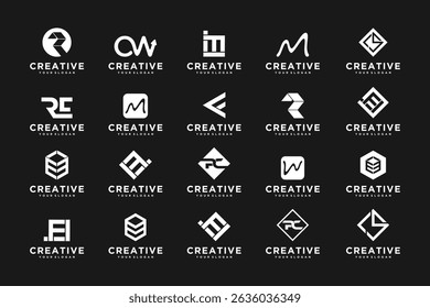 set of initial letters A to Z random, logo reference for your business