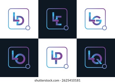 Conjunto inicial de letras do logotipo L e - L f, referência para o seu logotipo