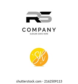 Set of Initial RS Letter Logo Template Design Vector