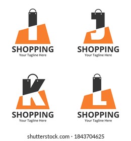 Set of Initial Shop Logo designs Template. Illustration vector graphic of  letter and shop bag combination logo design concept. Perfect for Ecommerce,sale, discount or store web element. 