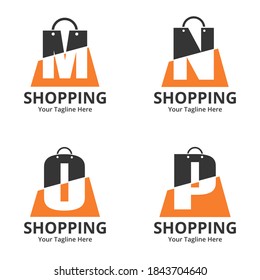 Set of Initial Shop Logo designs Template. Illustration vector graphic of  letter and shop bag combination logo design concept. Perfect for Ecommerce,sale, discount or store web element. 