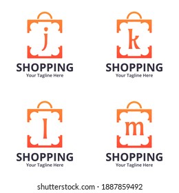 Set of Initial Shop Logo designs Template. Illustration vector graphic of  letter and shop bag combination logo design concept. Perfect for Ecommerce,sale, discount or store web element. 