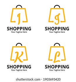 Set of Initial Shop Logo designs Template. Illustration vector graphic of  letter and shop bag combination logo design concept. Perfect for Ecommerce,sale, discount or store web element. 