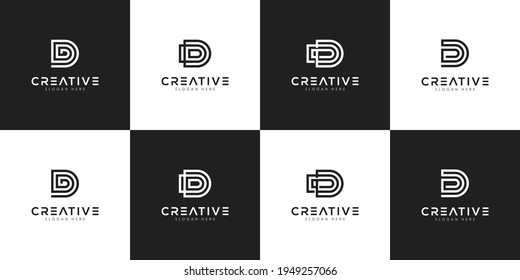 set of initials D logo vector design template