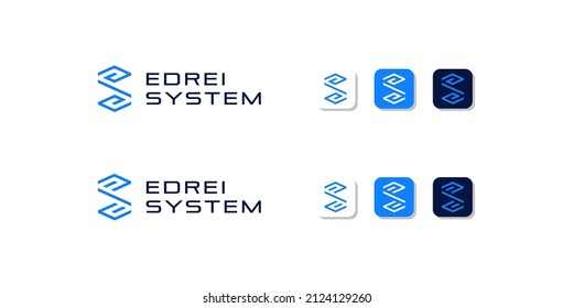 Set of Initials Letter ES SE E S Line Modern Abstract Simple Monogram Vector Logo Design