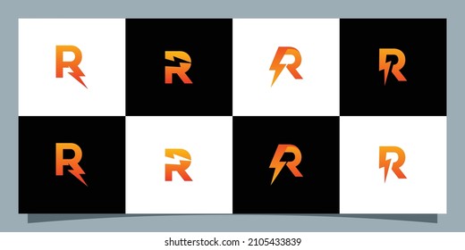 Set of initials letter R abstract logo vector design template