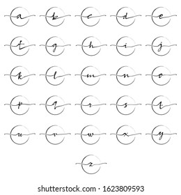 set initials logo letter a-z with circle brush design vector