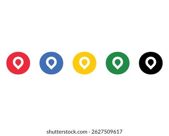 set of initials O position pointer symbol icon design vector isolated transparent background