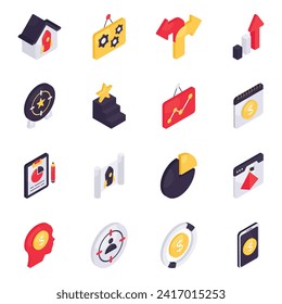 Set of Initiation Isometric Icons

