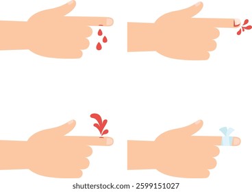Set of injure hand illustration