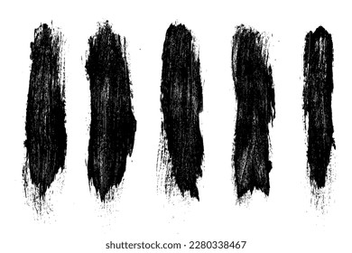Juego de pinturas abstractas de tinta negra aisladas sobre fondo blanco. Pintar gotas. Imagen generada digitalmente. Elementos de diseño de vectores, ilustración, EPS 10.