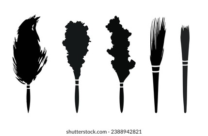 Conjunto de pinceles negros de tinta