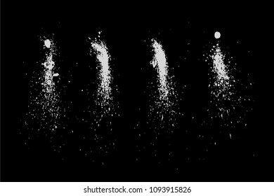 Set of Ink Black Paint Splatter Splashes and Blots Vector 