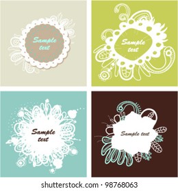 Set of ink blob invitation cards with place for text.