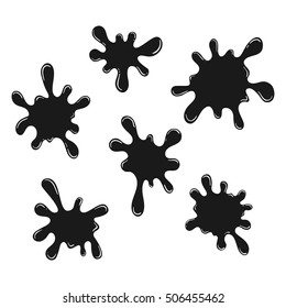 Set of ink Blots. Collection of drops and stains. Vector set of splash liquid and smudges. Paint Splatters.