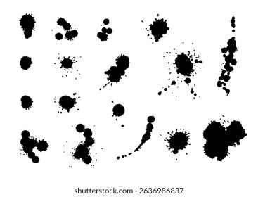 Set of ink blots illustration.