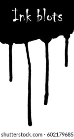 A set of ink blots of various shapes. Vector illustration.