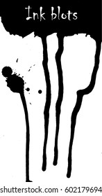 A set of ink blots of various shapes. Vector illustration.