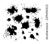 Set of ink blots. Vector 