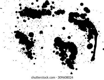 Set of ink blots. Vector