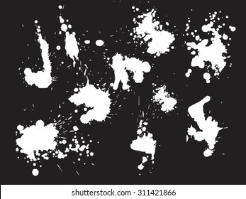 Set of ink blots. Vector