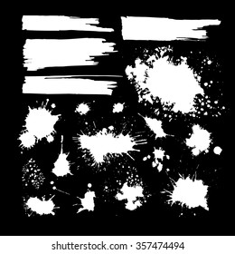 Set of ink blots. Vector