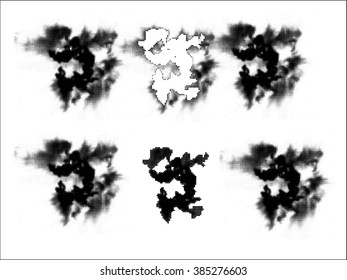Set of ink blots. Vector